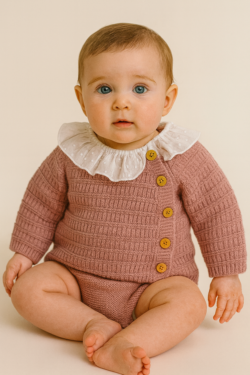 Set Tejido con Botones Rosa