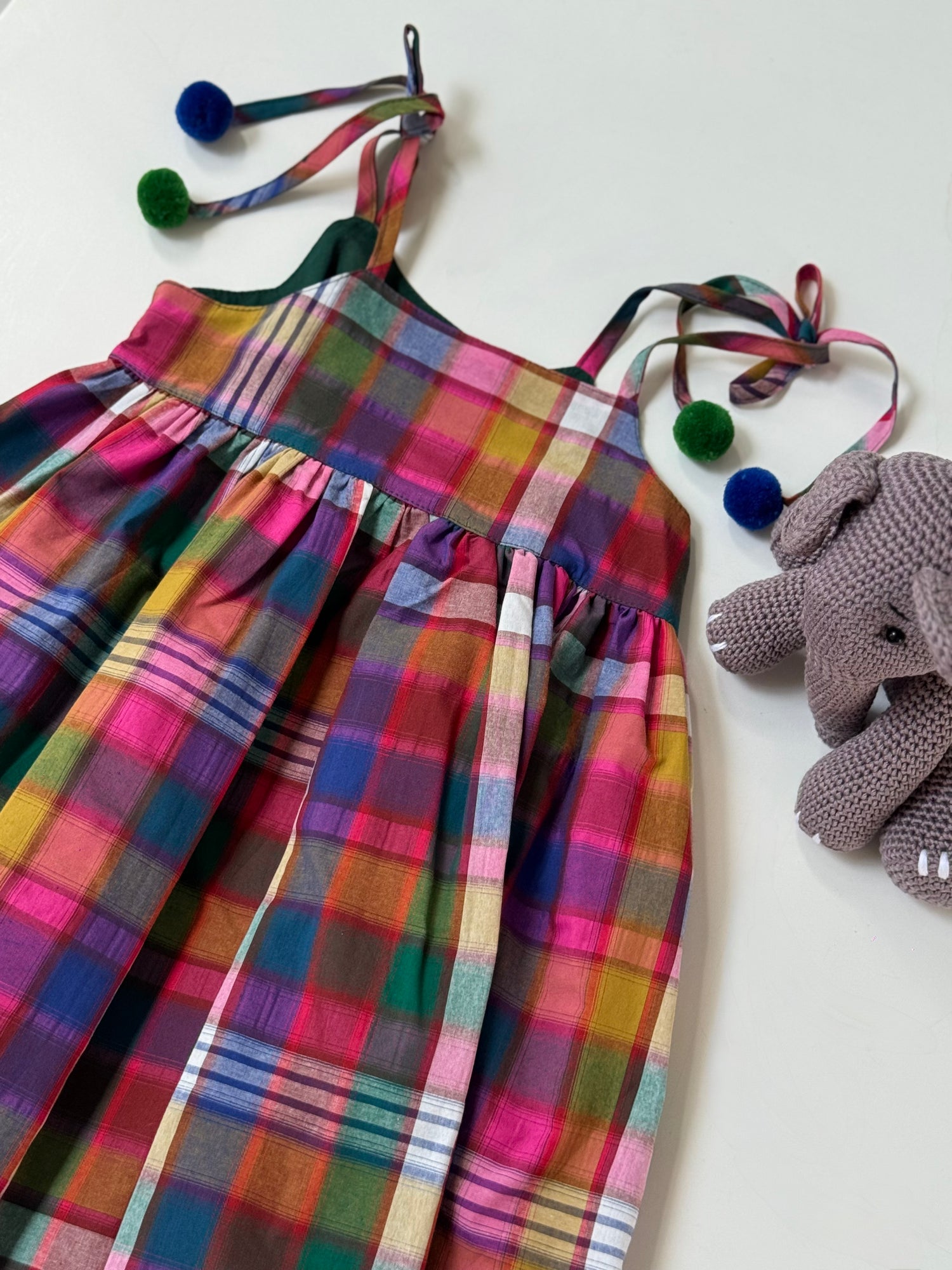 Vestido Colorido de Cuadros