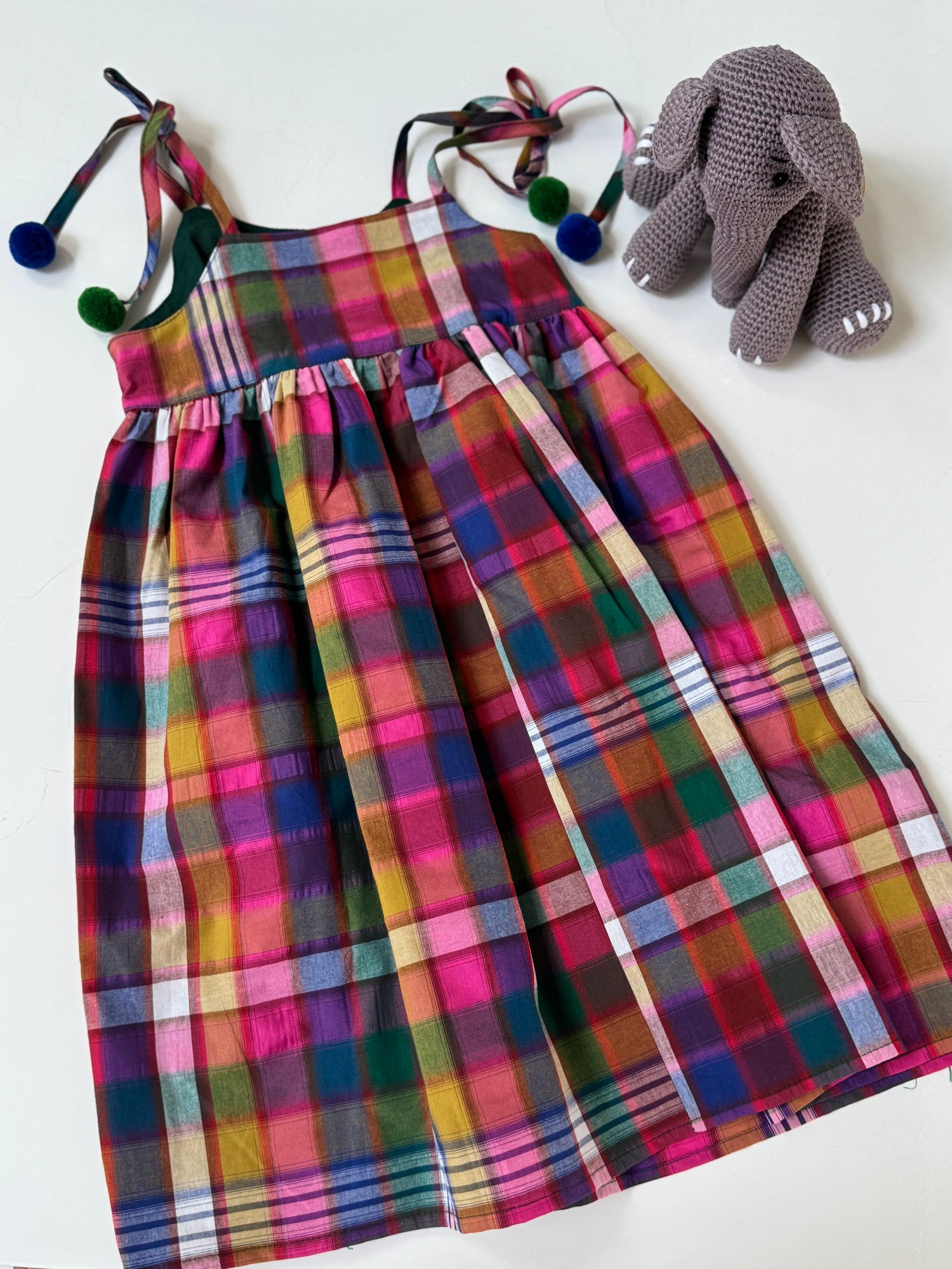 Vestido Colorido de Cuadros